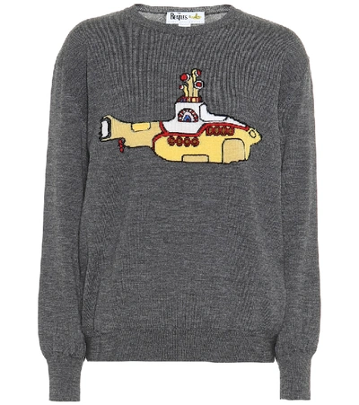 Shop Stella Mccartney Yellow Submarine Virgin Wool Sweater In Grey