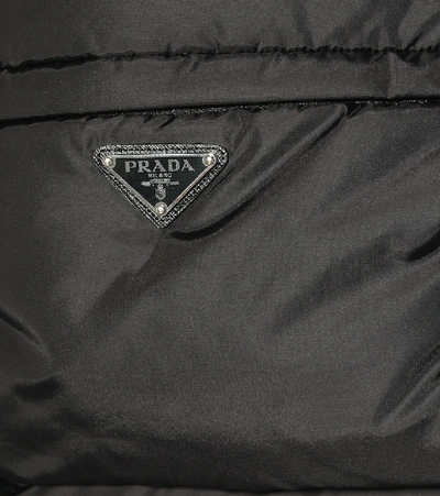 Shop Prada Hooded Down Jacket In Black