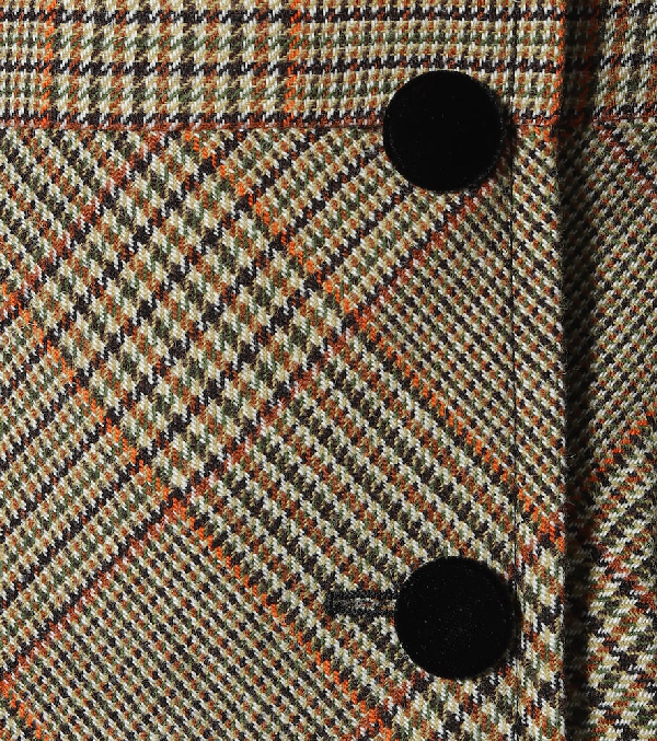 Miu Miu Prince Of Wales Check Coat In Brown | ModeSens