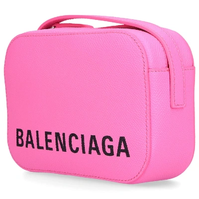 Shop Balenciaga Women Handbag Ville Cam Bag Xs Leather Embossed Logo Pink