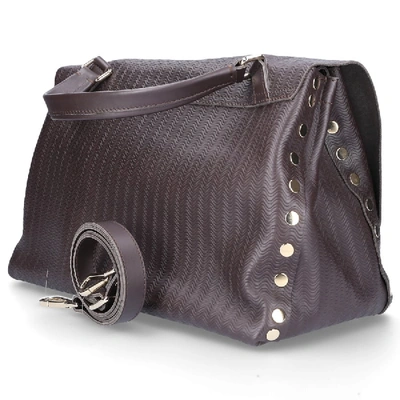 Shop Zanellato Women Handbag Postina M Leather Embossed Brown