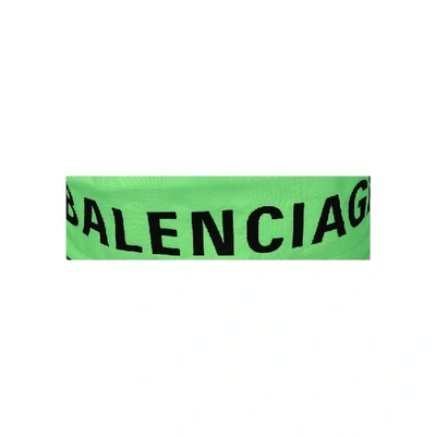 Shop Balenciaga Women Backpack Wheel Backpack S Nylon Logo Embroidery Neon Green