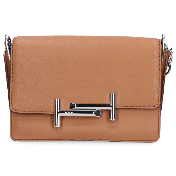 Tod's Women Handbag Double T Leather Logo Brown | ModeSens