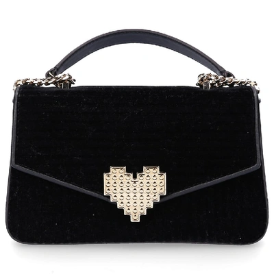 Shop Les Petit Joueurs Women Handbag Ivy Velvet Black Heart