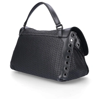 Shop Zanellato Women Shoulder Bag Handbag Postina S Leather Embossed Embroidery Black
