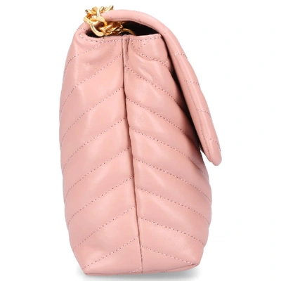 Shop Tory Burch Women Handbag Kira Shoulder Bag Leather Logo Embroidery Pink