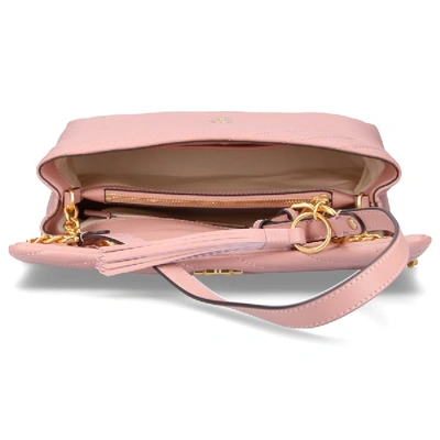 Shop Tory Burch Women Handbag Kira Shoulder Bag Leather Logo Embroidery Pink