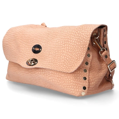 Shop Zanellato Women Handbag Postina Leather Logo Pink In Beige