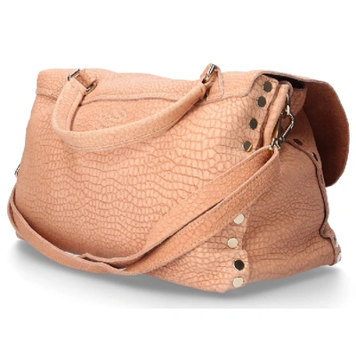Shop Zanellato Women Handbag Postina Leather Logo Pink In Beige