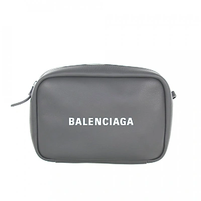 Shop Balenciaga Women Shoulder Bag Every Cam Leather Grey Logo