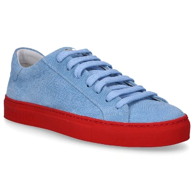 Shop Hide & Jack Low-top Sneakers Gecko  Suede Embossing Logo Light Blue