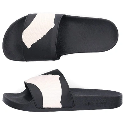 Shop Y-3 Beach Sandals Adilette Aop In White