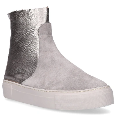 Shop Agl Attilio Giusti Leombruni High-top Sneakers D925510 Finished Grey Silver