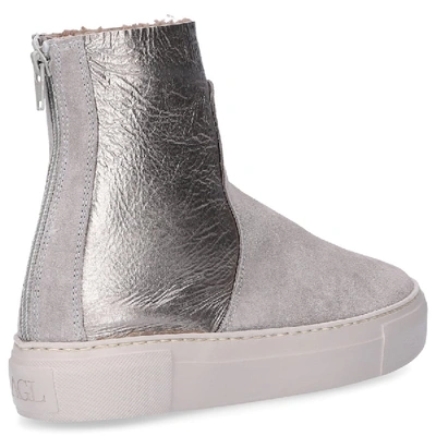 Shop Agl Attilio Giusti Leombruni High-top Sneakers D925510 Finished Grey Silver