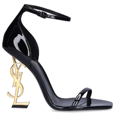 Shop Saint Laurent Strappy Sandals Opyum In Black