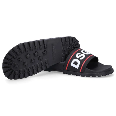 Shop Dsquared2 Beach Sandals Slm0010 Gum Logo Black Red White