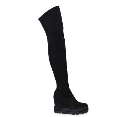 Shop Casadei Boots 2t654  Suede Black