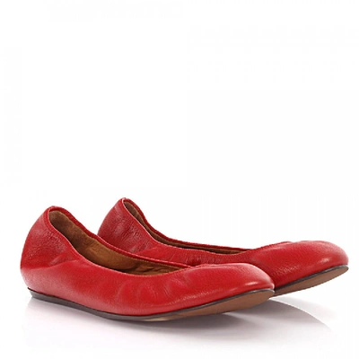 Shop Lanvin Ballerinas Leather Red