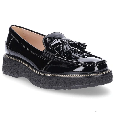 Shop Tod's Loafers B0ak70 Patent Leather Tassel Black