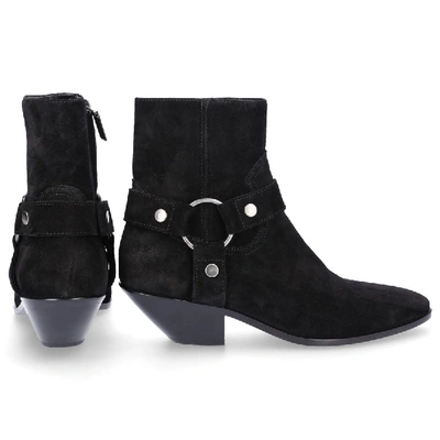 Shop Saint Laurent Ankle Boots Bt300 Suede Black