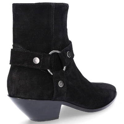 Shop Saint Laurent Ankle Boots Bt300 Suede Black