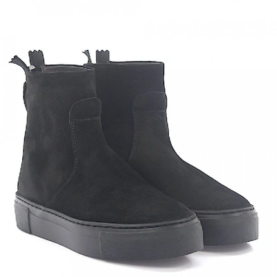 Shop Agl Attilio Giusti Leombruni Ankle Boots Suede Logo Black