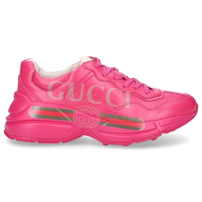 Shop Gucci Lace Up Shoes Rhyton In Pink