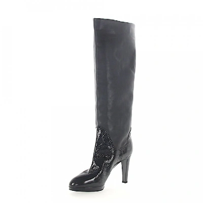 Shop Sergio Rossi Boots Nappa Leather Patent Leather Black