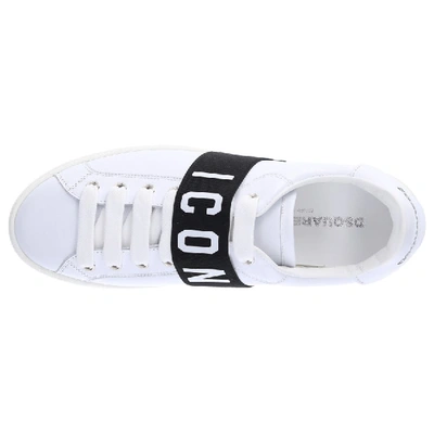 Shop Dsquared2 Low-top Sneakers Vitello  Smooth Leather Logo White