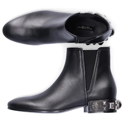 Shop Dolce & Gabbana Chelsea Boots Napoli  Nappa Leather Logo Rivets Black