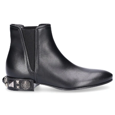 Shop Dolce & Gabbana Chelsea Boots Napoli  Nappa Leather Logo Rivets Black