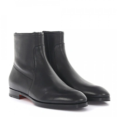 Shop Santoni Ankle Boots Calfskin Black