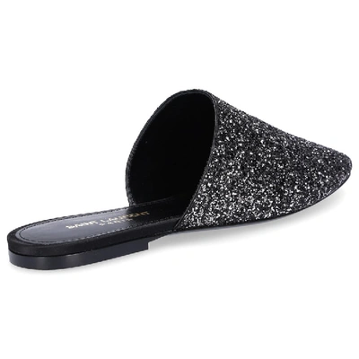 Shop Saint Laurent Slip On Shoes Bliss  Glitter Glitter Grey