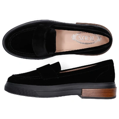 Shop Tod's Loafers W92b0y Velvet Black