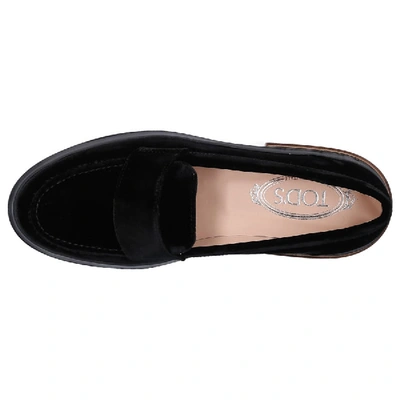 Shop Tod's Loafers W92b0y Velvet Black