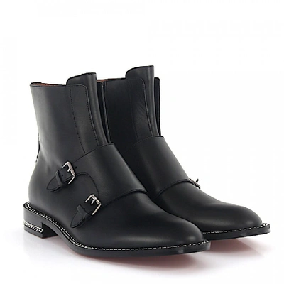 Shop Givenchy Ankle Boots Calfskin Decorative Belt Decorative Chain Black