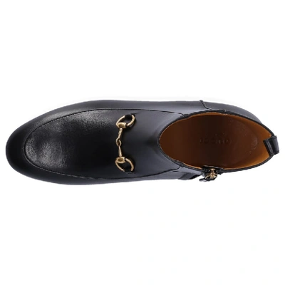 Shop Gucci Ankle Boots C9d00 Smooth Leather Horsebit-detail Black