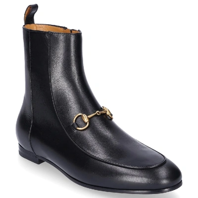 Shop Gucci Ankle Boots C9d00 Smooth Leather Horsebit-detail Black