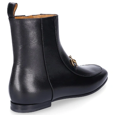 Shop Gucci Ankle Boots C9d00 Smooth Leather Horsebit-detail Black