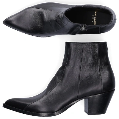 Shop Saint Laurent Ankle Boots Finn  Calfskin Used Black