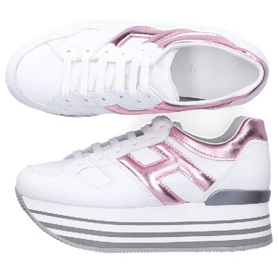 低帮运动鞋 H283 HOGAN MAXI  徽标 古粉红色 白色