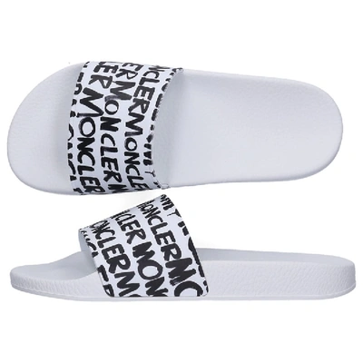 Shop Moncler Beach Sandals Jeanne  Gum Logo White