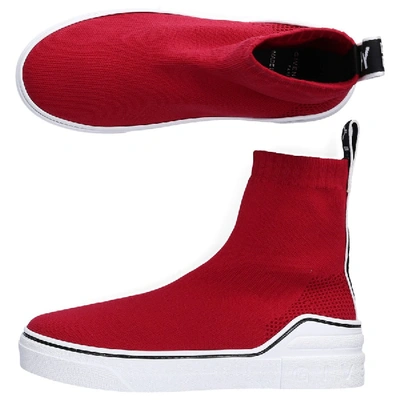 Shop Givenchy High-top Trainers George V  Polyamide Logo Red