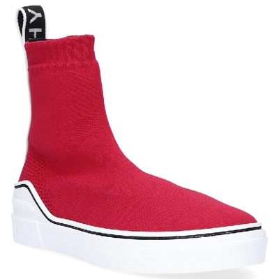 Shop Givenchy High-top Sneakers George V  Polyamide Logo Red