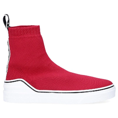 Shop Givenchy High-top Trainers George V  Polyamide Logo Red