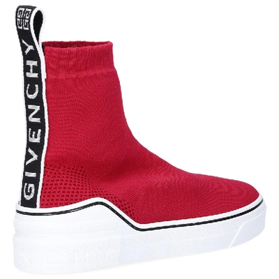 Shop Givenchy High-top Trainers George V  Polyamide Logo Red