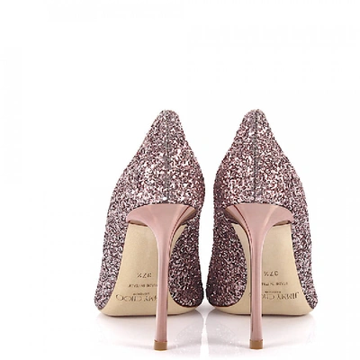 Shop Jimmy Choo Pumps Romy 100 Fabric Glitter Rose In Pink