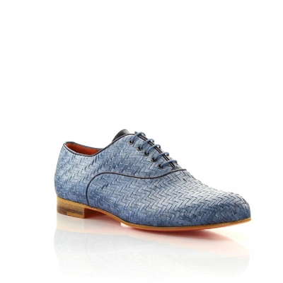 Shop Santoni Lace Up Shoes M25  Calfskin In Blue