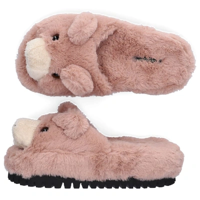 Shop Dolce & Gabbana Slippers Peluche  Pale Pink