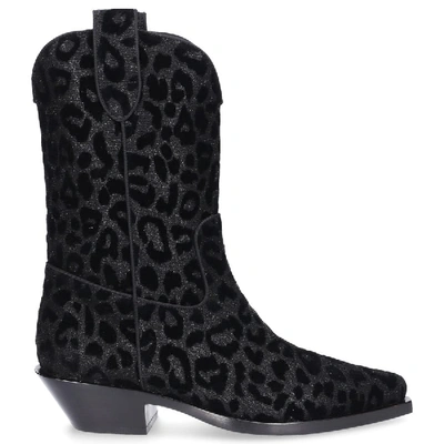 Shop Dolce & Gabbana Cowboy Boots Gaucho  Velvet In Black